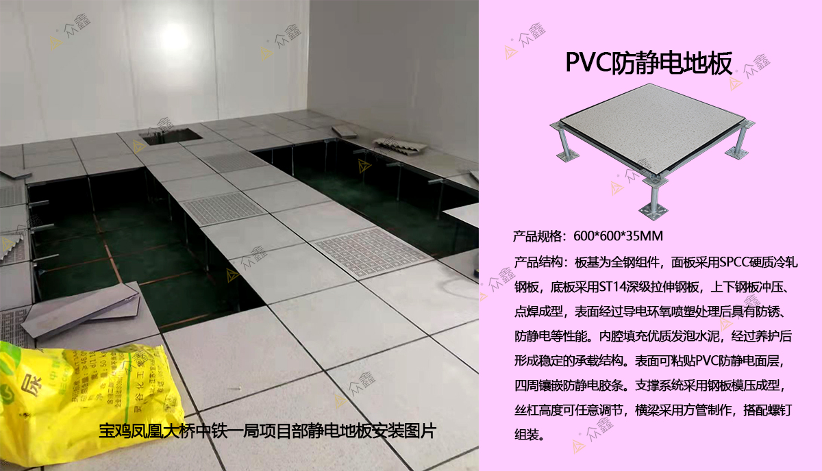 宝鸡凤凰大桥中铁一局项目部pvc静电地板完工.jpg